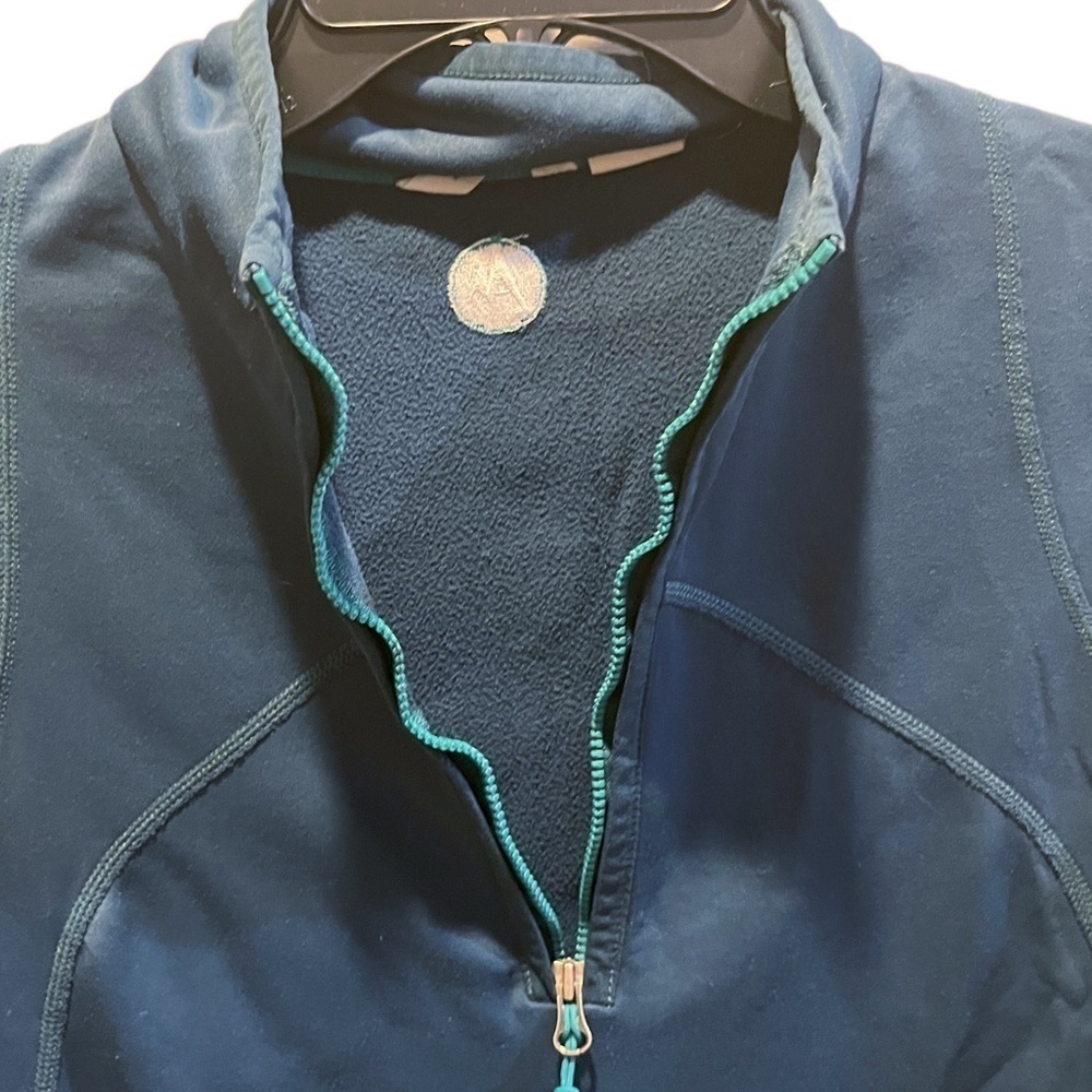 Marmot Nylon/Elastane 1/2 Zip Teal Fleece Lined Pullover Sz M - Picture 3 of 11